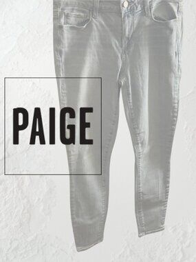 PAIGE High Rise Skinny Jeans (29) Light Blue Wash Vail